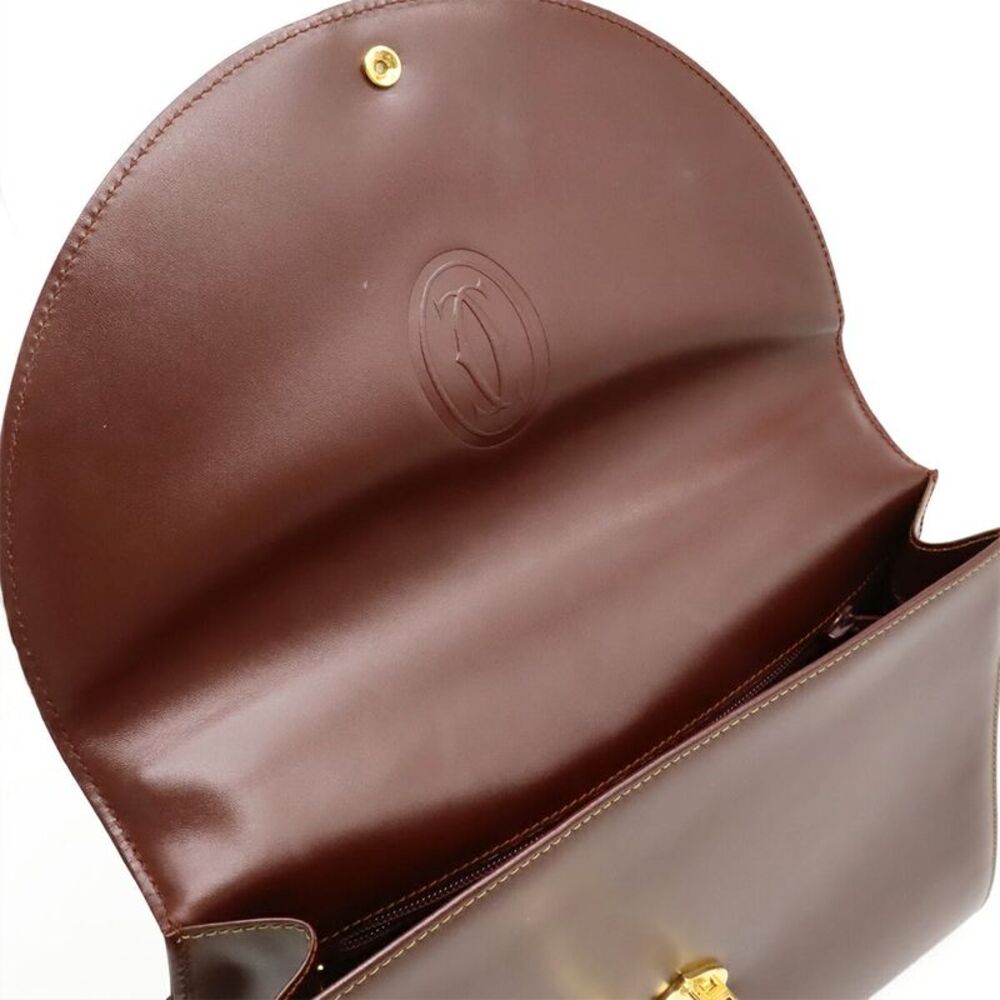 Cartier Must Handbag Calf Leather Bordeaux - Picture 6 of 9